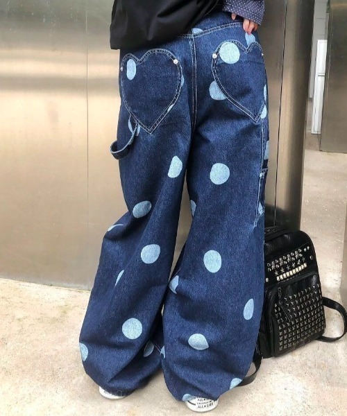 center i(センターアイ)の「ドット総柄 ルーズワイドデニムパンツ(デニムパンツ・レディース・ブルー・M/S)」の22枚目の写真