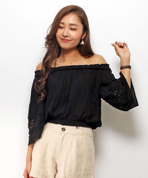 VENCEEXCHANGE | フレア袖オフショルプルオーバー(Tシャツ/カットソー)