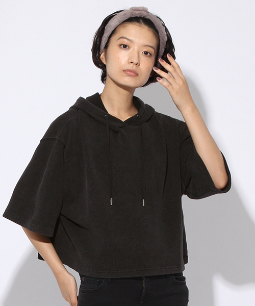 niko and...（ニコアンド）の「鹿の子フードプルオーバー【niko and ...】（パーカー・レディース・インディゴブルー/スモーク・LARGE/MEDIUM）」の2枚目の写真