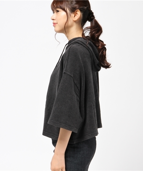 niko and...（ニコアンド）の「鹿の子フードプルオーバー【niko and ...】（パーカー・レディース・インディゴブルー/スモーク・LARGE/MEDIUM）」の4枚目の写真