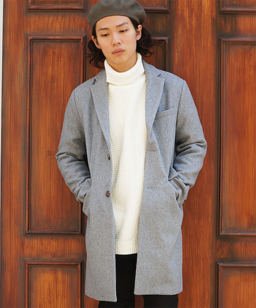 GGD（ジージーディー）の「GGD edition / 綾メルトンチェスター（チェスターコート・メンズ・ブラック/ブラウン/チャコールグレー/グレー・3/2/4）」の3枚目の写真