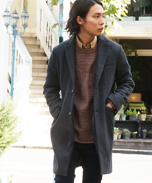 GGD（ジージーディー）の「GGD edition / 綾メルトンチェスター（チェスターコート・メンズ・ブラック/ブラウン/チャコールグレー/グレー・3/2/4）」の2枚目の写真