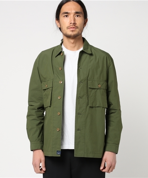GLOSTER(グロスター)の「ナイロンコットンタイプライター"CORDURA”ファティーグシャツ(ミリタリージャケット・メンズ・オリーブ/ブラウン・L/S/M)」の2枚目の写真