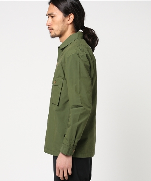 GLOSTER(グロスター)の「ナイロンコットンタイプライター"CORDURA”ファティーグシャツ(ミリタリージャケット・メンズ・オリーブ/ブラウン・L/S/M)」の4枚目の写真