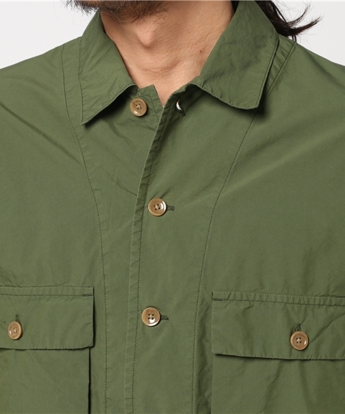 GLOSTER(グロスター)の「ナイロンコットンタイプライター"CORDURA”ファティーグシャツ(ミリタリージャケット・メンズ・オリーブ/ブラウン・L/S/M)」の6枚目の写真