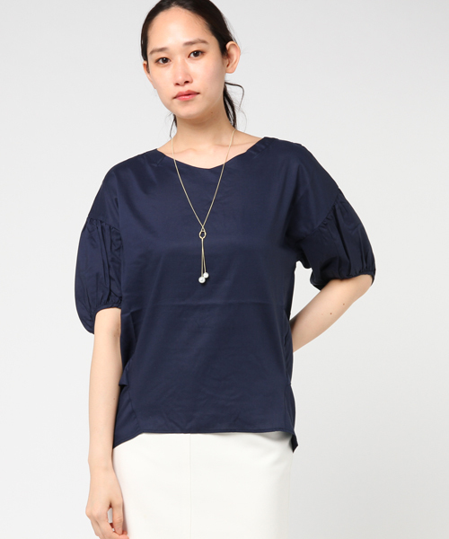 Honeys（ハニーズ）の「バルーン袖アクセ付ブラウス（シャツ/ブラウス・レディース・ネイビー/イエロー/モカ/ホワイト・M/S/L）」の3枚目の写真