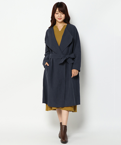 LBC（エルビーシー）の「変わり織りガウンコート（その他アウター・レディース・ベージュ/ネイビー・LARGE/MEDIUM）」の5枚目の写真