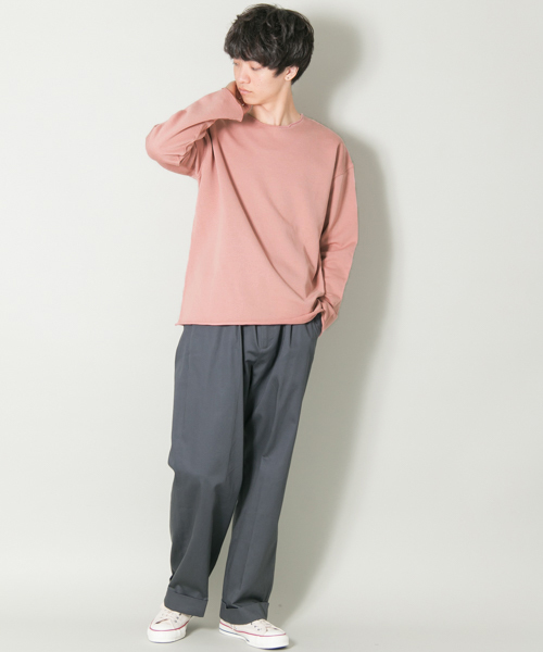 URBAN RESEARCH（アーバンリサーチ）の「スーピマカットオフクルーネックロングスリーブ（Tシャツ/カットソー・メンズ・モカ/ピンク/チャコールグレー/グレー・LARGE/MEDIUM）」の8枚目の写真