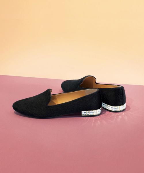 ODETTE E ODILE(オデットエオディール)の「OFC ビジューヒール スリッポン15↑(スリッポン・レディース・ゴールド/ブラック/グレー/ホワイト・24.5cm/22cm/22.5cm/23cm/25cm/24cm/23.5cm)」の3枚目の写真