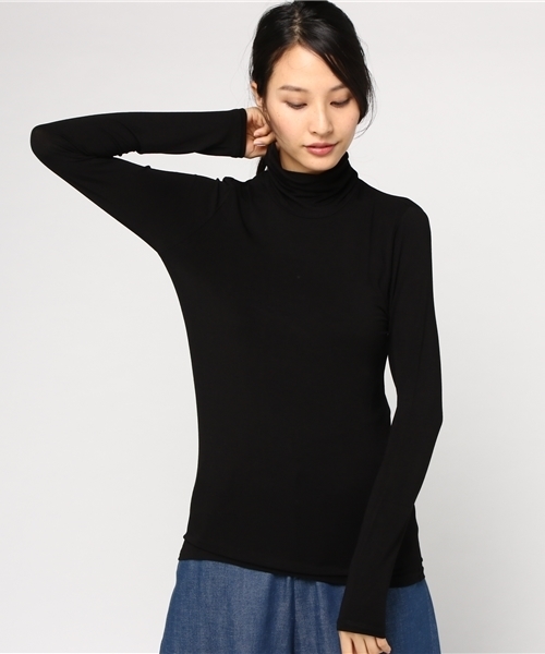 HELIOPOLE(エリオポール)の「アウトラストベア天竺タートルネックプルオーバー(Tシャツ/カットソー・レディース・ホワイト/ブラック/カーキ・38)」の3枚目の写真