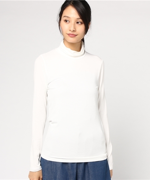 HELIOPOLE(エリオポール)の「アウトラストベア天竺タートルネックプルオーバー(Tシャツ/カットソー・レディース・ホワイト/ブラック/カーキ・38)」の5枚目の写真