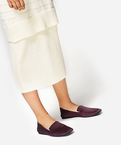 CHARLES & KEITH(チャールズ & キース)の「スクウェアトゥスリッポンフラット / SQUARE-TOE SLIP-ON FLATS(スリッポン・レディース・パープル/ブラック・22.5cm/23.5cm/25cm/24.5cm/23cm)」の10枚目の写真