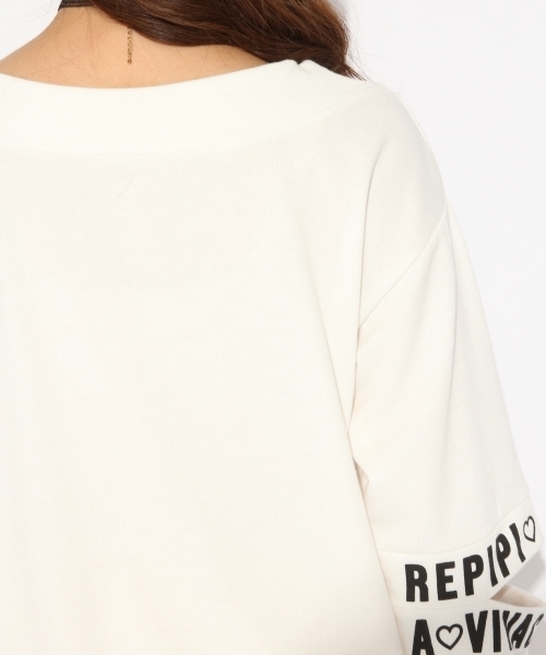 repipi armario（レピピ アルマリオ）の「オフショルソデアキロゴロングスリーブ（スウェット・キッズ・ホワイト/ブラック/レッド・SMALL/MEDIUM/LARGE/X-SMALL）」の7枚目の写真