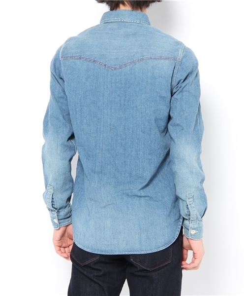 HYSTERIC GLAMOUR（ヒステリックグラマー）の「LU加工デニム 長袖ワークSH（シャツ/ブラウス・メンズ・インディゴブルー・SMALL/MEDIUM/LARGE）」の3枚目の写真