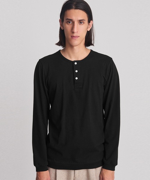 Saturdays NYC(サタデーズ ニューヨークシティ )の「Mitch Henley Pima Long Sleeve Shirt(Tシャツ/カットソー・メンズ・イエロー/サックスブルー/ホワイト/ブラック・S/L/XL/XS/M)」の3枚目の写真