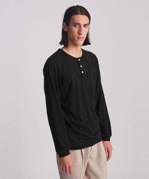Saturdays NYC(サタデーズ ニューヨークシティ )の「Mitch Henley Pima Long Sleeve Shirt(Tシャツ/カットソー・メンズ・イエロー/サックスブルー/ホワイト/ブラック・S/L/XL/XS/M)」の6枚目の写真