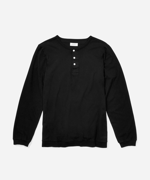 Saturdays NYC(サタデーズ ニューヨークシティ )の「Mitch Henley Pima Long Sleeve Shirt(Tシャツ/カットソー・メンズ・イエロー/サックスブルー/ホワイト/ブラック・S/L/XL/XS/M)」の9枚目の写真