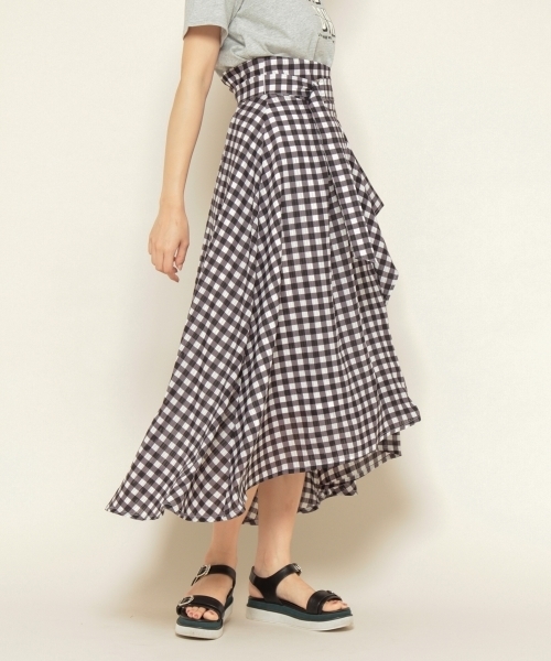 PAGEBOY(ページボーイ)の「ドット×ギンガムフリルスカート(スカート・レディース・ホワイト系その他/ブラック系その他/ホワイト×ブラック・FREE)」の3枚目の写真