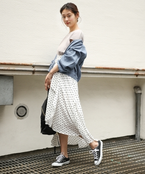 PAGEBOY(ページボーイ)の「ドット×ギンガムフリルスカート(スカート・レディース・ホワイト系その他/ブラック系その他/ホワイト×ブラック・FREE)」の6枚目の写真