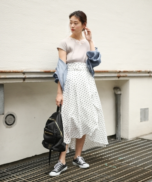 PAGEBOY(ページボーイ)の「ドット×ギンガムフリルスカート(スカート・レディース・ホワイト系その他/ブラック系その他/ホワイト×ブラック・FREE)」の7枚目の写真