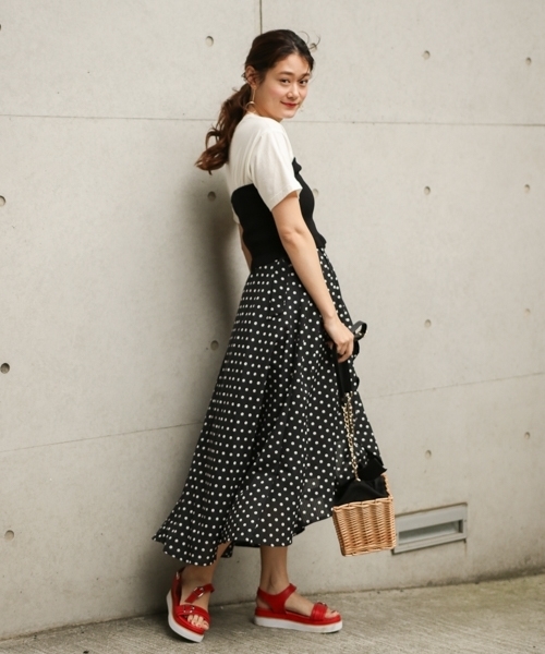 PAGEBOY(ページボーイ)の「ドット×ギンガムフリルスカート(スカート・レディース・ホワイト系その他/ブラック系その他/ホワイト×ブラック・FREE)」の9枚目の写真
