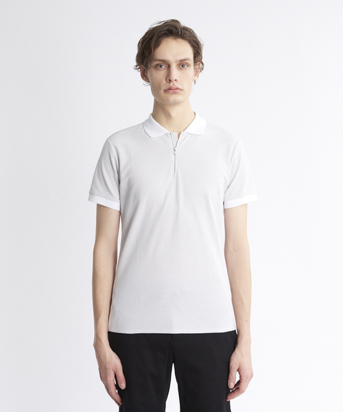 5351 POUR LES HOMMES（ゴーサンゴーイチプールオム）の「COOLMAXハニカムZIPポロシャツ（ポロシャツ・メンズ・ネイビー/ブラック/グレー・44/46/48/50）」の10枚目の写真