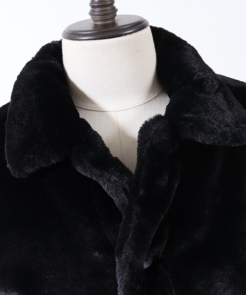 Jih Nunc（ジーヌンク）の「mj5893-フェイクファーブルゾン（ブルゾン・メンズ・ブラック/レオパード・S/M/L）」の12枚目の写真