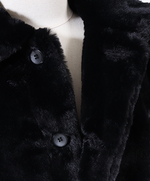 Jih Nunc（ジーヌンク）の「mj5893-フェイクファーブルゾン（ブルゾン・メンズ・ブラック/レオパード・S/M/L）」の14枚目の写真