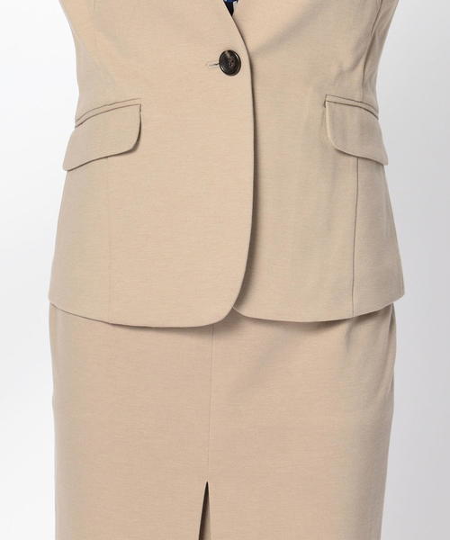 NARACAMICIE（ナラカミーチェ）の「【セットアップスーツ対応】ポンチスタンドカラージャケット（スーツジャケット・レディース・ブラック/ベージュ/グレー・SMALL/MEDIUM/LARGE）」の17枚目の写真