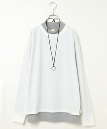 VENCEEXCHANGE | アクセ付きミニ裏毛モックネックアンサンブル(Tシャツ/カットソー)