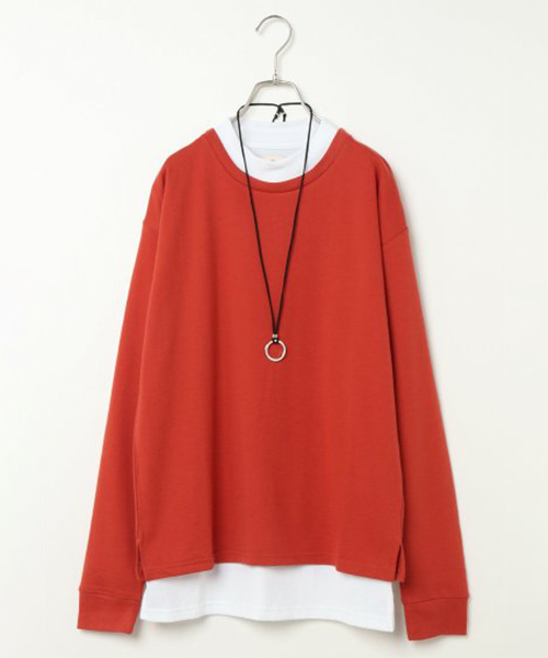 VENCEEXCHANGE（ヴァンスエクスチェンジ）の「アクセ付きミニ裏毛モックネックアンサンブル（Tシャツ/カットソー・メンズ・ホワイト/ブラック/その他21・M/L）」の3枚目の写真