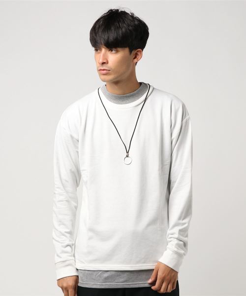 VENCEEXCHANGE（ヴァンスエクスチェンジ）の「アクセ付きミニ裏毛モックネックアンサンブル（Tシャツ/カットソー・メンズ・ホワイト/ブラック/その他21・M/L）」の12枚目の写真