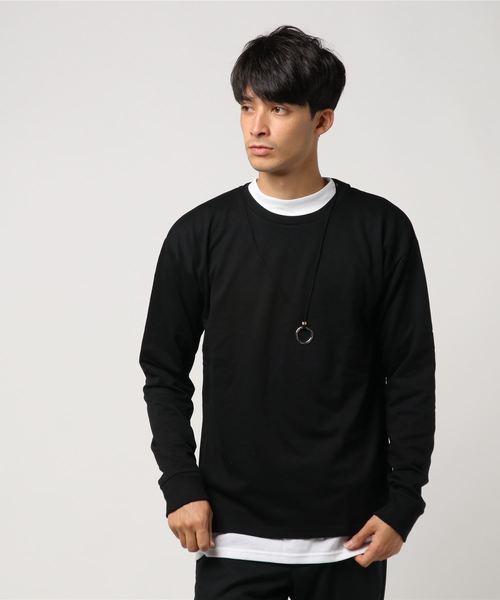 VENCEEXCHANGE（ヴァンスエクスチェンジ）の「アクセ付きミニ裏毛モックネックアンサンブル（Tシャツ/カットソー・メンズ・ホワイト/ブラック/その他21・M/L）」の11枚目の写真