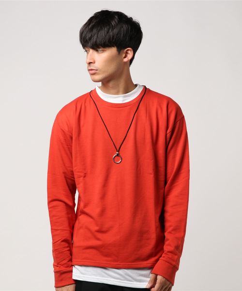 VENCEEXCHANGE（ヴァンスエクスチェンジ）の「アクセ付きミニ裏毛モックネックアンサンブル（Tシャツ/カットソー・メンズ・ホワイト/ブラック/その他21・M/L）」の10枚目の写真