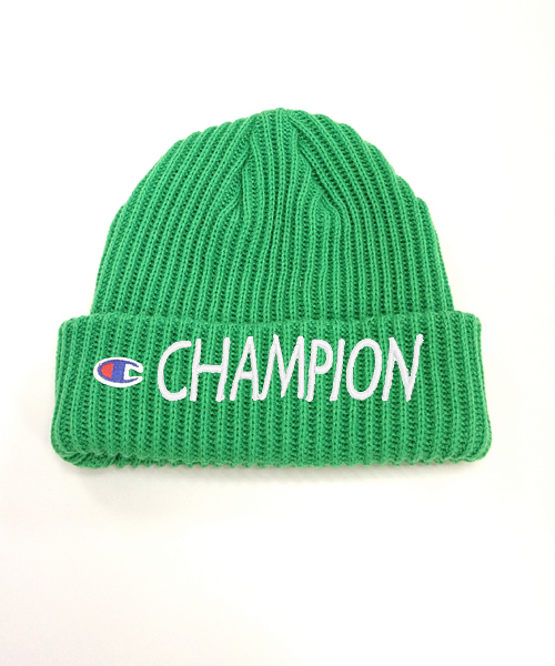 ロゴ刺繍入り ビーニー/ニットキャップ ★ CHAMPION Champion ニット帽 ニットキャップ 「CHAMPION/チャンピオン
