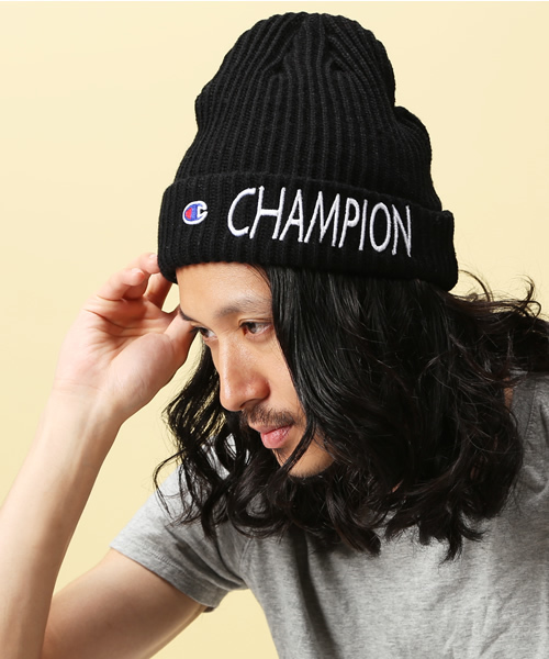 And A（アンドエー）の「ロゴ刺繍ニットキャップ (Champion
