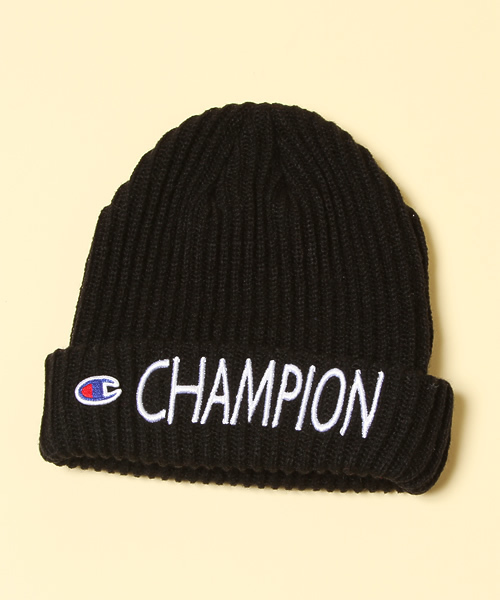 And A（アンドエー）の「ロゴ刺繍ニットキャップ (Champion