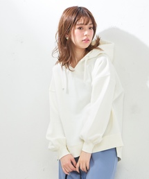 natural couture | 裏起毛キーネックパーカー(スウェット)