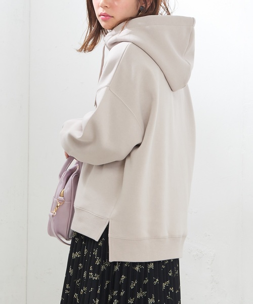 natural couture（ナチュラルクチュール）の「裏起毛キーネックパーカー（スウェット・レディース・オフホワイト/スミクロ/ベージュ/グリーン・FREE）」の19枚目の写真