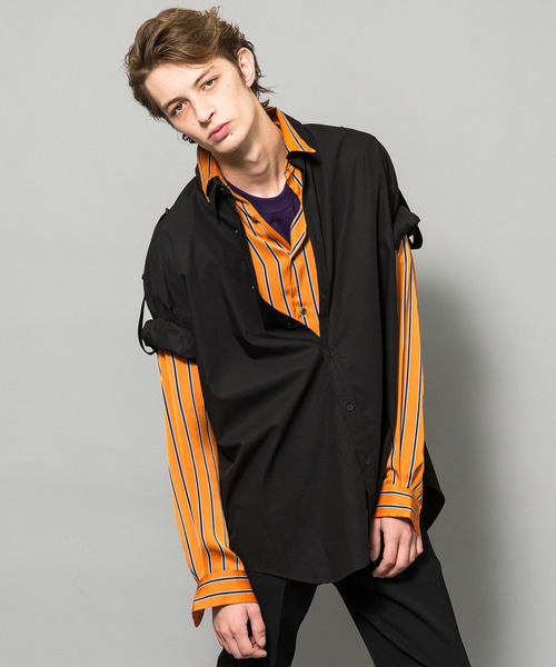 JOHN LAWRENCE SULLIVAN - JOHN LAWRENCE SULLIVANのショートレングスストラップシャツ JOHN LAWRENCE SULLIVAN】LAYERED SHIRT（シャツ/ブラウス