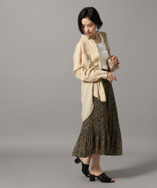 LOWRYS FARM(ローリーズファーム)の「フレンチリネンCPOシャツ 831450(シャツ/ブラウス・レディース・ブラック/ベージュ/パープル/ブラウン・FREE)」の9枚目の写真