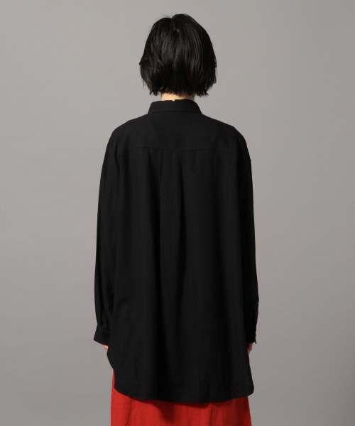 LOWRYS FARM(ローリーズファーム)の「フレンチリネンCPOシャツ 831450(シャツ/ブラウス・レディース・ブラック/ベージュ/パープル/ブラウン・FREE)」の11枚目の写真