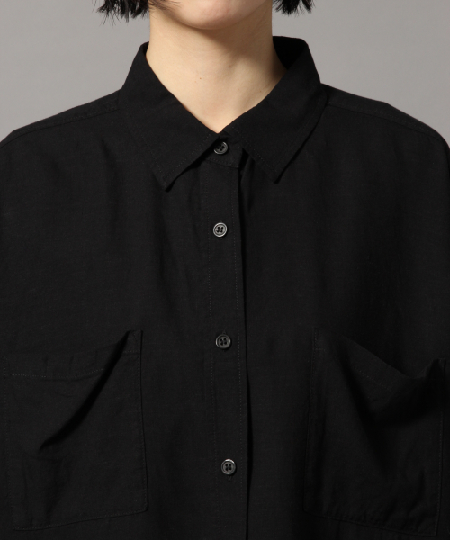 LOWRYS FARM(ローリーズファーム)の「フレンチリネンCPOシャツ 831450(シャツ/ブラウス・レディース・ブラック/ベージュ/パープル/ブラウン・FREE)」の14枚目の写真