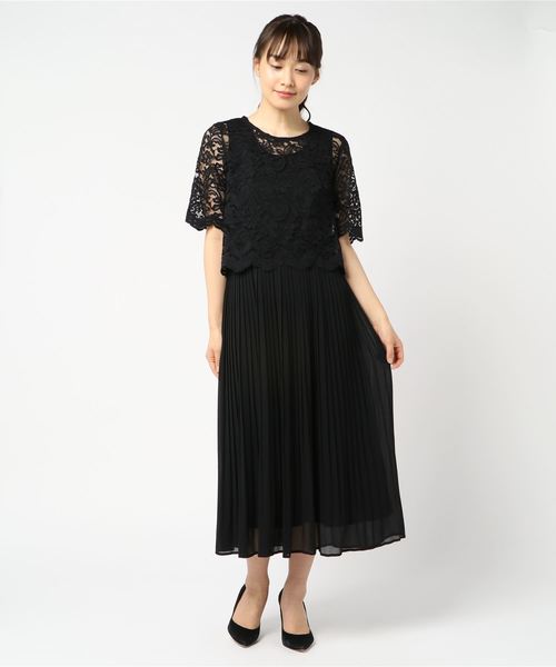 レースブラウス付きロングプリーツワンピース 結婚式 成人式 謝恩会ワンピース パーティードレス 555 を購入できます Astoria 結婚式 成人式 謝恩会ワンピース パーティードレス ドレス ドレス Trudea トルディア のファッション 春の新作の