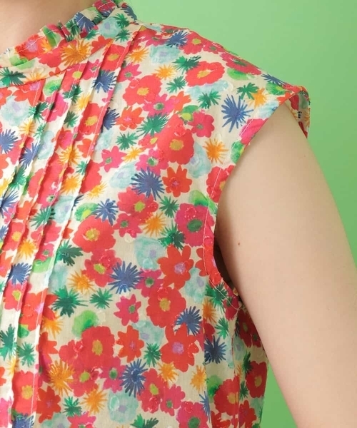 Jocomomola（ホコモモラ）の「デイジープリントブラウス（シャツ/ブラウス・レディース・ネイビー/アイボリー・40/42）」の15枚目の写真