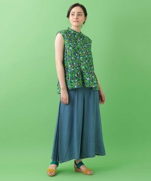 Jocomomola（ホコモモラ）の「デイジープリントブラウス（シャツ/ブラウス・レディース・ネイビー/アイボリー・40/42）」の11枚目の写真