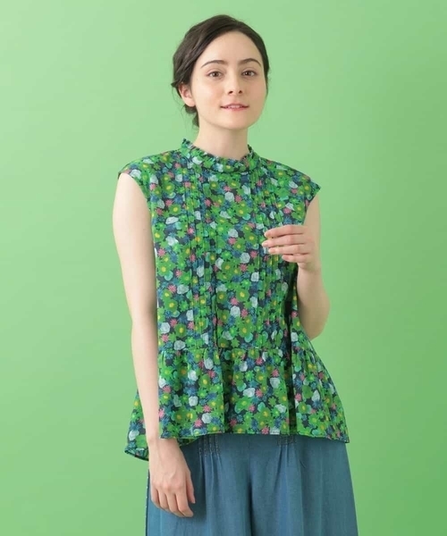 Jocomomola（ホコモモラ）の「デイジープリントブラウス（シャツ/ブラウス・レディース・ネイビー/アイボリー・40/42）」の6枚目の写真