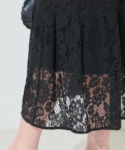 natural couture（ナチュラルクチュール）の「細ベルト付きレースロングワンピース（ワンピース・レディース・ブラック/ベージュ/イエロー・FREE）」の8枚目の写真