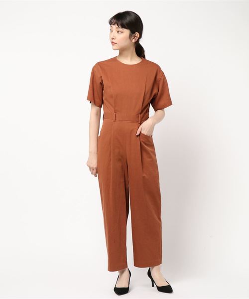 VERMEIL par iena(ヴェルメイユパーイエナ)の「T top オールインワン◆(つなぎ/オールインワン・レディース・ネイビー/キャメル・36/38)」の4枚目の写真