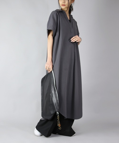 セール】スキッパー＆ベーシックロングシャツワンピース（シャツ